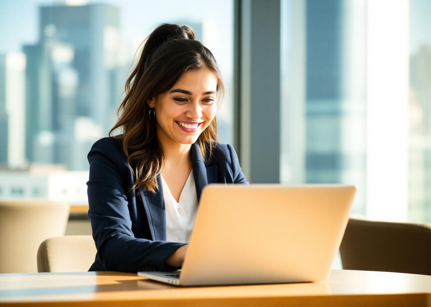 Professional reviewing remote job opportunities on a laptop